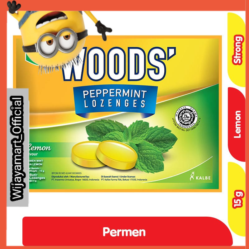 

Woods' Permen Peppermint Lozenges Lemon 15 g