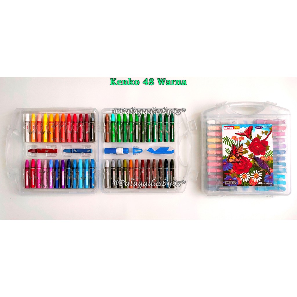 

(1 Set) GROSIR Crayon KENKO 48 Warna / Kenko 48 Color Oil Pastel / Krayon / Crayon PP Case 48 Warna
