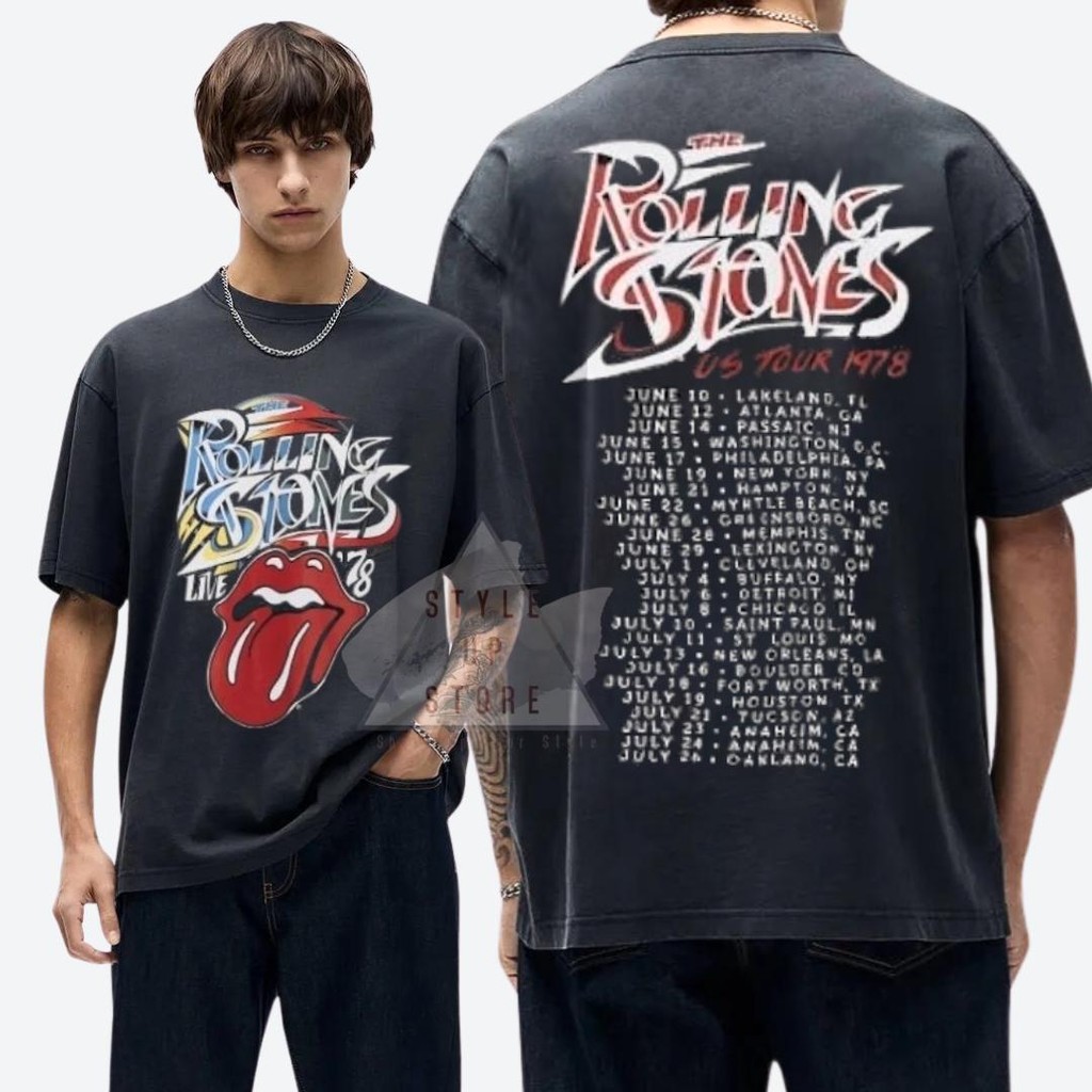 [ STYLEUPSTORE ] PullBear Oversize Unisex Tshirt - Kaos The Rolling Stones