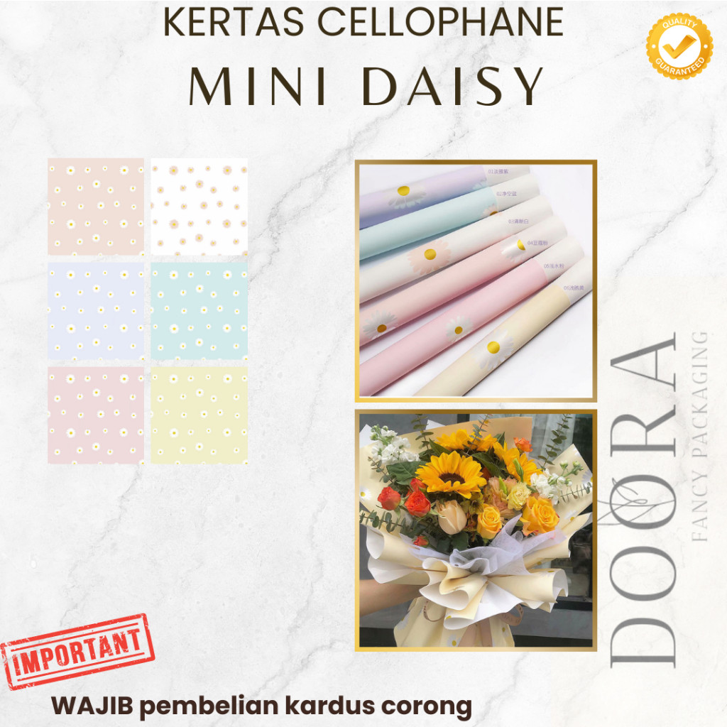 

Kertas Cellophane Buket Bunga Mini Daisy [20lembar]