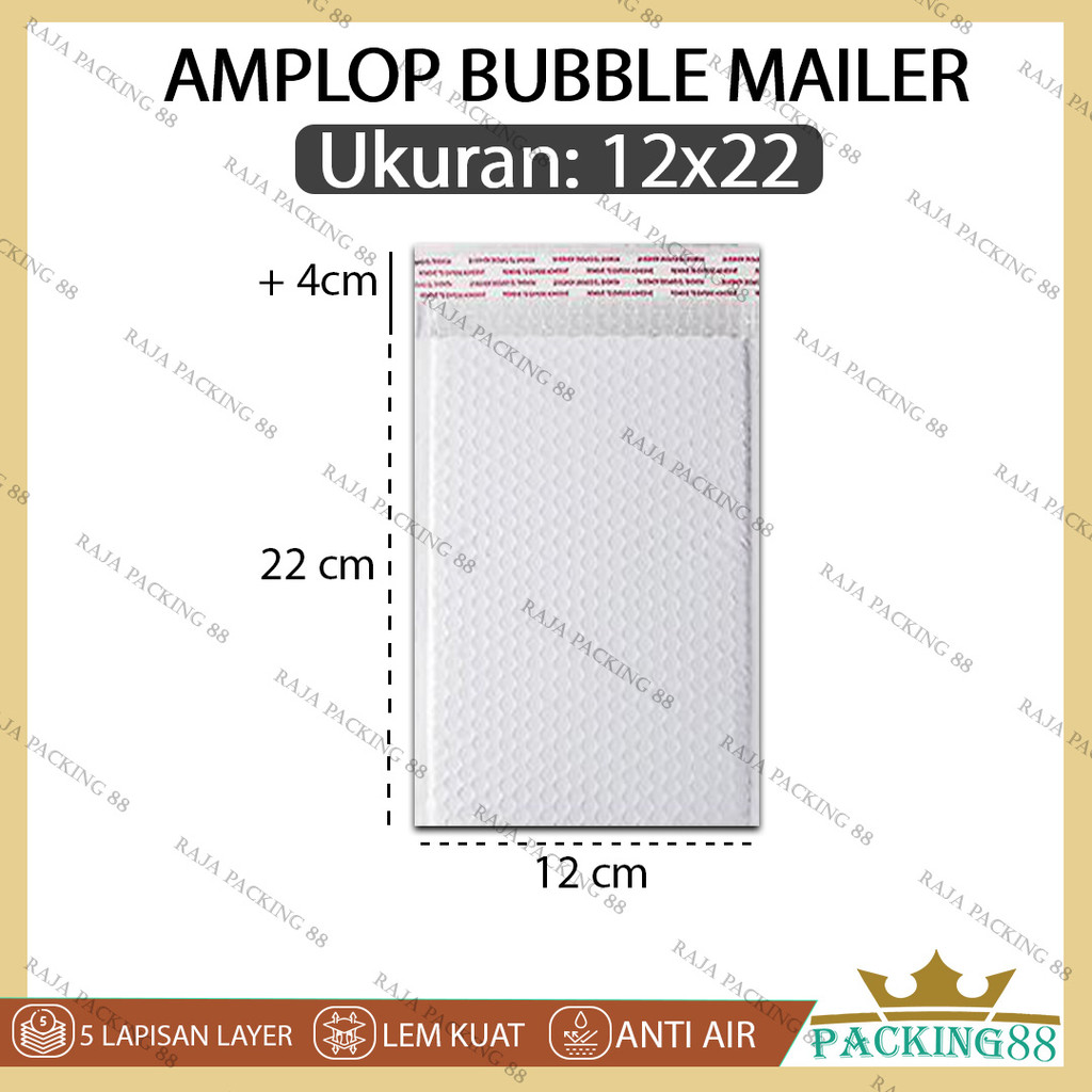 

Kantong Plastik Packing Bubble Mailer 12X22 Amplop Polymailer 5 Lapis Putih WHITE Bungkus Paket Usaha Online Shop Premium