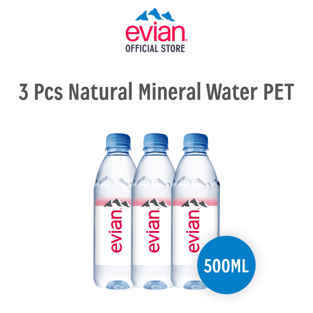 

Evian Natural Mineral Water PET 500ml [Isi 3 Pcs]