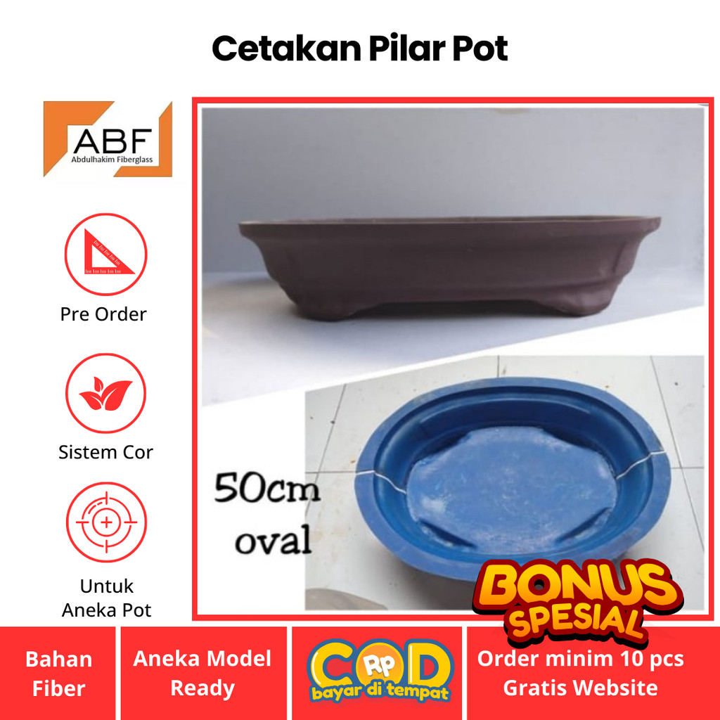 Cetakan Pot Bonsai Oval / cetakan pot fiber /
cetakan pot bunga semen jumbo /
cetakan pot bonsai fib