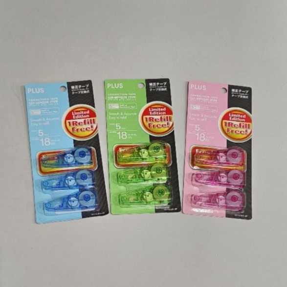 

Isi Refill Correction Tape / Tip-Ex Kertas Roll Plus Whiper MR WH-605-11 - 1 set isi 3 pcs