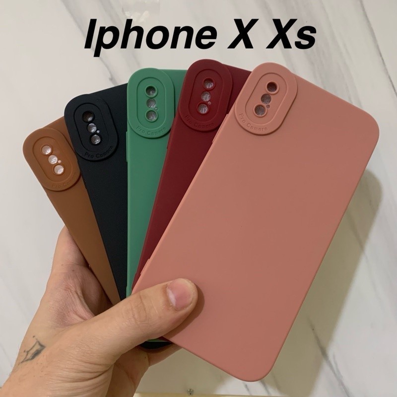 Case Macaron Iphone X XS - Softcase Luxury Pro Camera Matte Edge