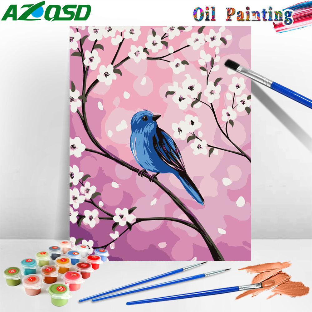 

AZQSD Paint By Number Birds Animal Oil Painting On Canvas Handpainted Modern Diy Gift Unique Gift For Children Home Decor