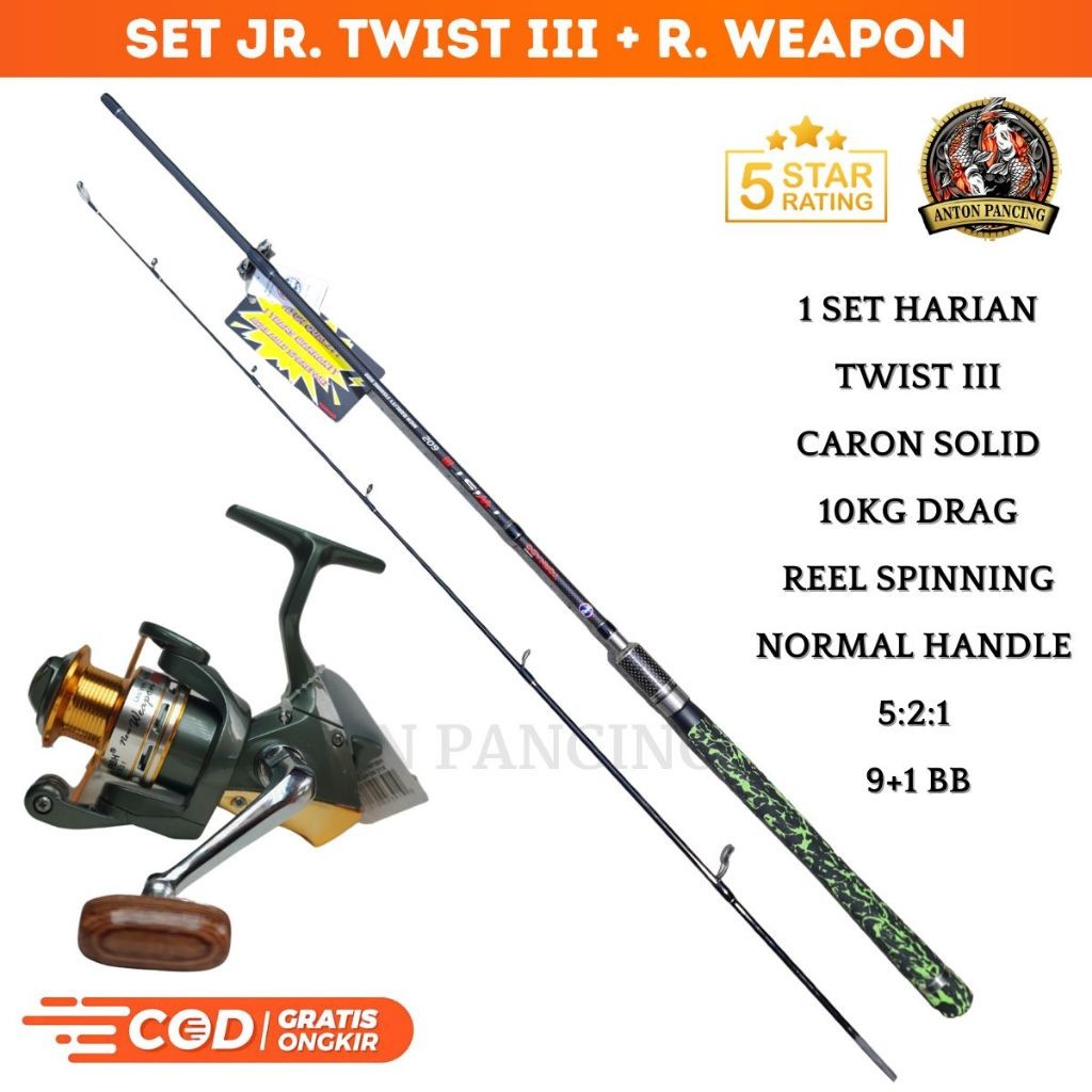 Joran Pancing Galatama 1 Set Twist III 180CM + Reel Weapon 3000