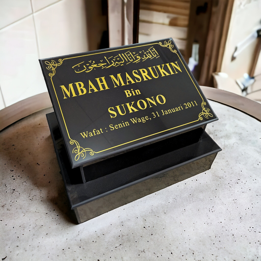 Seni Marmer - Batu Nisan Dudukan Makam Granit 45x35 Cm