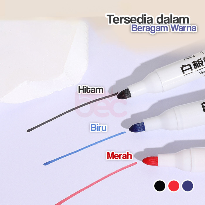 

[BEC] Spidol Papan Tulis Premium Quality Dapat Dihapus | Whiteboard Marker | Spidol Papan Tulis Non Permanen - Hitam
