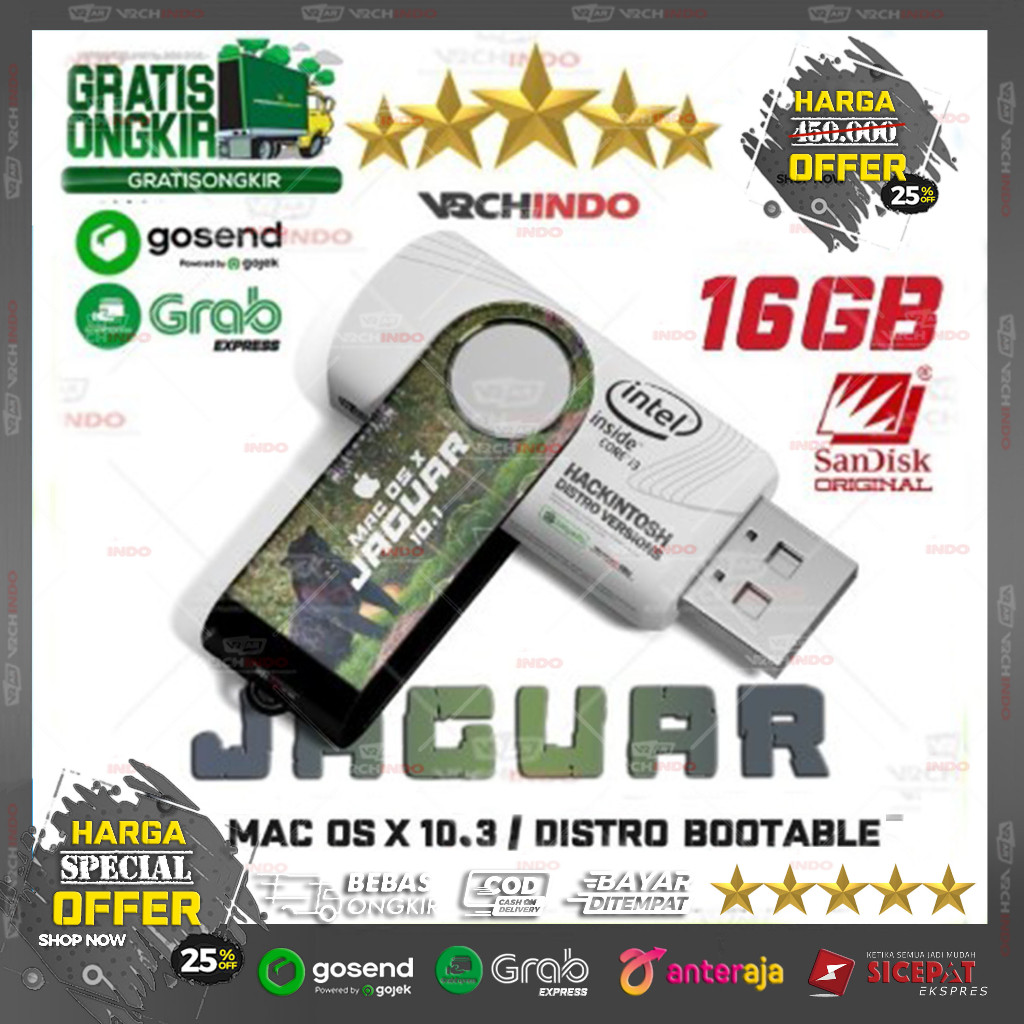 Mac OS X 10.2 - MacOS JAGUAR | Hackintosh for PC Komputer Dekstop / Laptop | Bootable Installer USB 