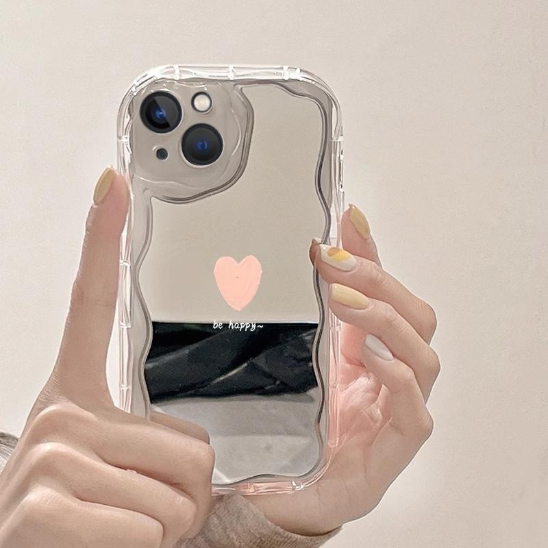 Casing Hp OPPO A53 2020 A53 5G A53s A54 A54s A55 4G Clear Case Simple Love Pink Heart Soft Bumper Ca