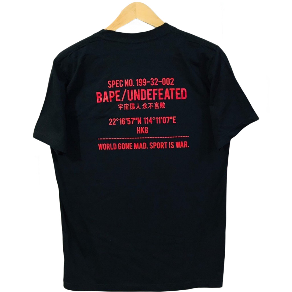 T SHIRT Hitam BAPE X UNDEFEATED  Winter Big Size  COTTON REAKTIF  (USA) BAP02PE2 Cotton High Quality