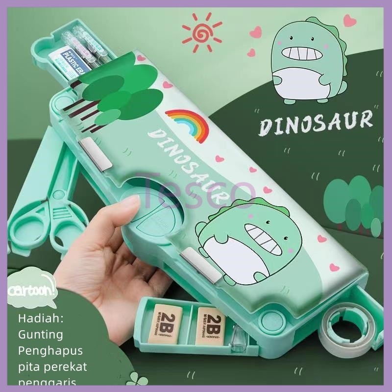 

Tesco Tempat pensil multifungsi kartun, tempat pensil multifungsi anak berkapasitas besar/Tempat pensil yang menyenangkan