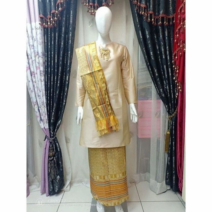 JUMBO SETELAN KEBAYA KURUNG TAFFETA NURBAYA +SELENDANG +ROK LD 120-140 - SET BCA, 5L LD 140