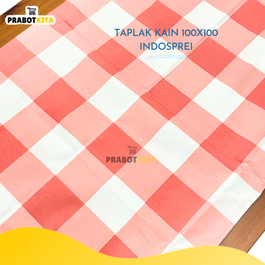 Taplak Meja Bahan Kain Panjang 140x200 cm / Alas Meja Makan Motif Kotak