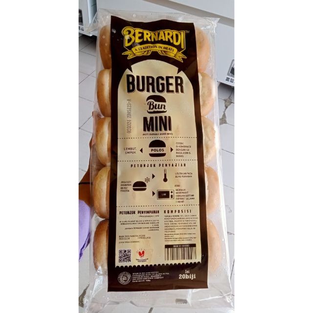 

Bernardi Roti Burger Polos MINI 620gr Isi 20