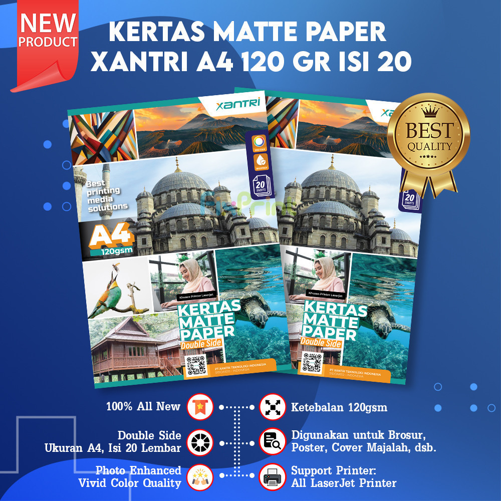 Kertas Matte Paper 120gram A4 isi 20 Lembar Matter Paper 120gsm isi 20 lembar