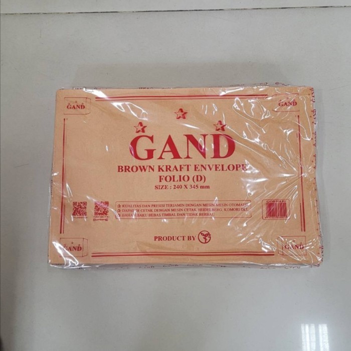 

Amplop Coklat Folio / F4 GAND - 1 pak isi 100 lembar