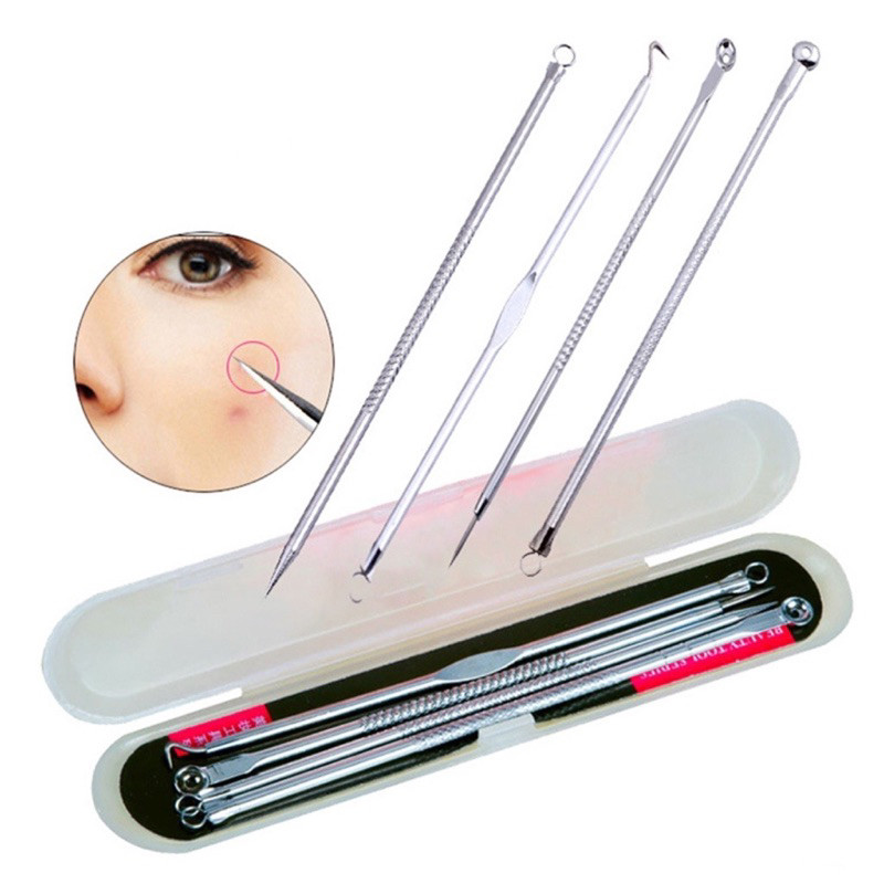 (wk acc) Pinset komedo pinset alat pembersih jerawat / pinset komedo box set lengkap