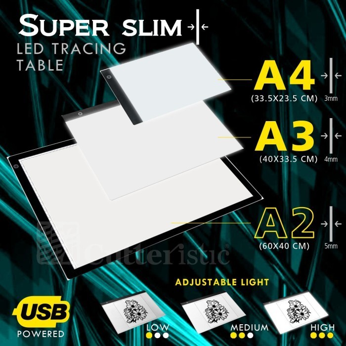

Tracing Board LED A4 A3, Papan Jiplak Light Pad Gambar Drawing - A4