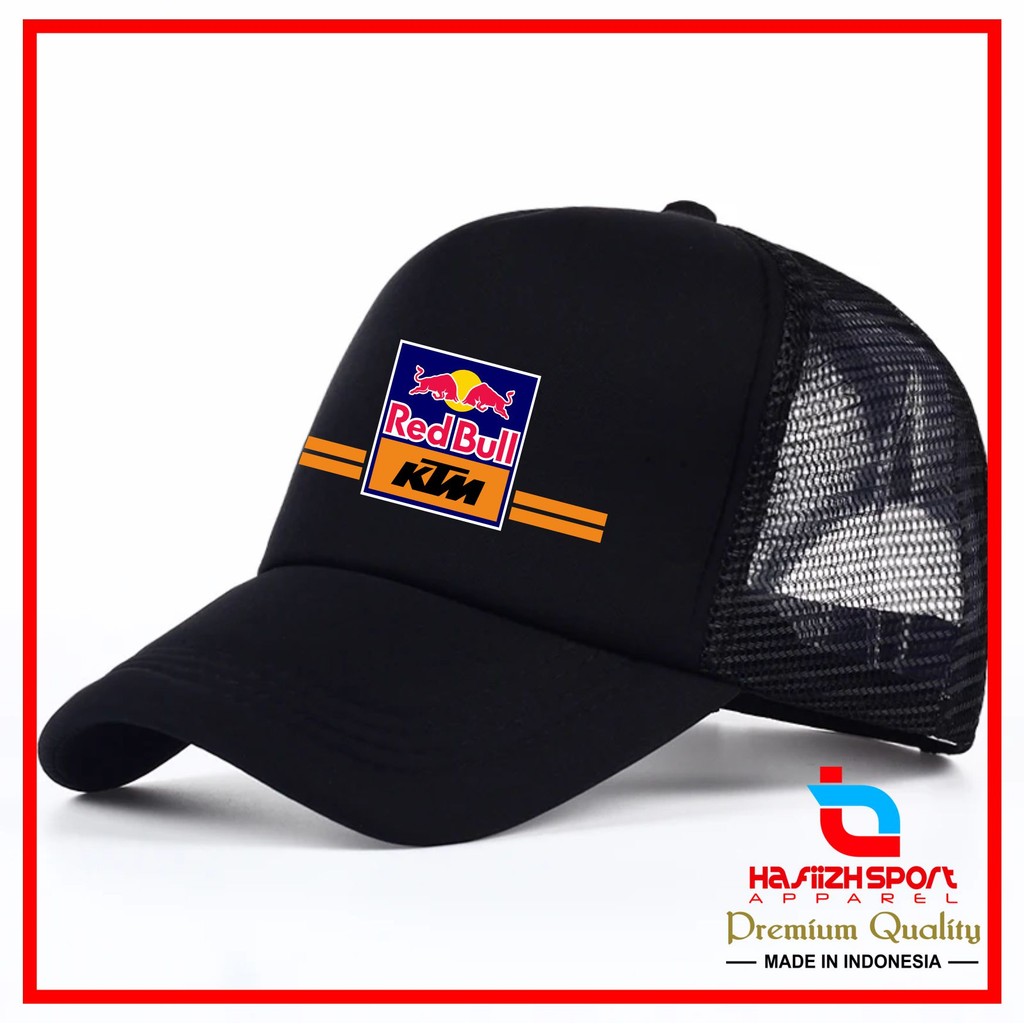TOPI REDBULL KTM / TOPI JARING KTM / TOPI TRUCKER REDBULL PREMIUM BISA COD