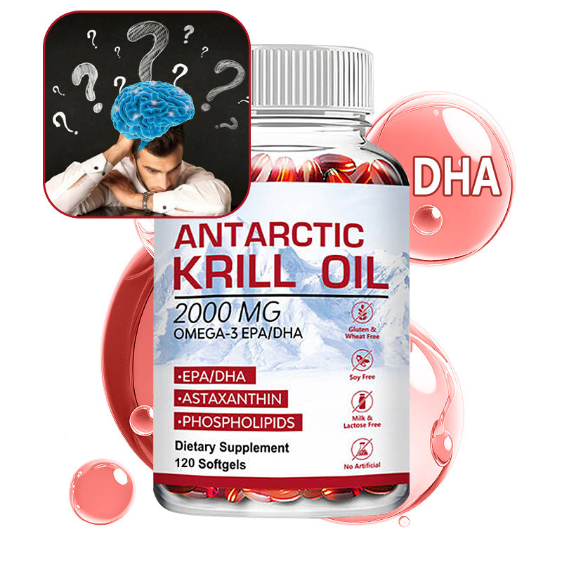 Minyak Krill Antartika 2000 mg, Suplemen Kesehatan Minyak Ikan Minyak Krill OMEGA 3 EPA DHA