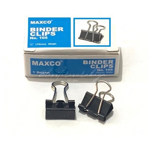 

[BS 244] Klip Binder Hitam Maxco - Clip No 105 107 111 115 120 155 200 260 ( 12pc - Lusin)