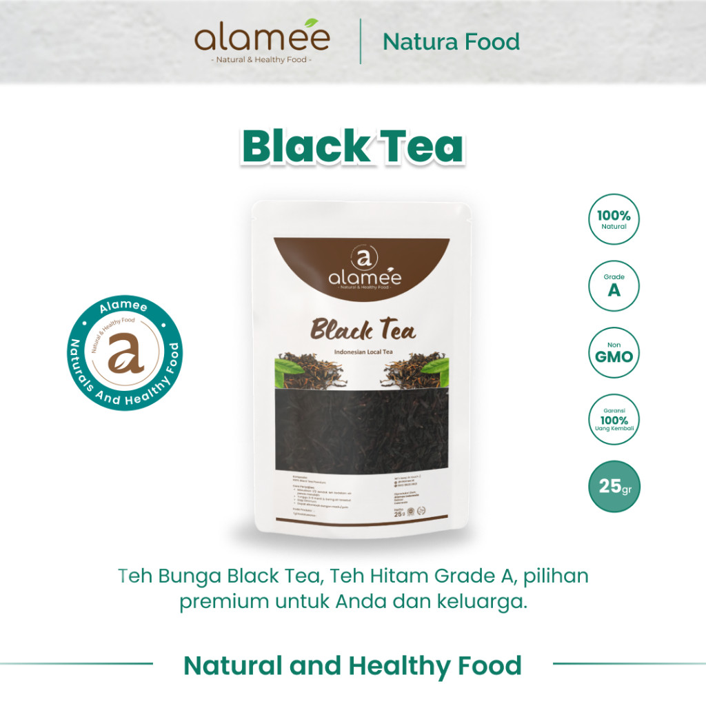 

ALAMEE Black Tea Teh Hitam Organic Kering Dried 25gr Premium