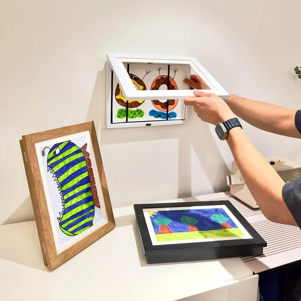 

Children Art Frametory Projects Kids Gift Art Flip Frames Magnetic Front Opening Storage Drawing Painting Picture Storage Box