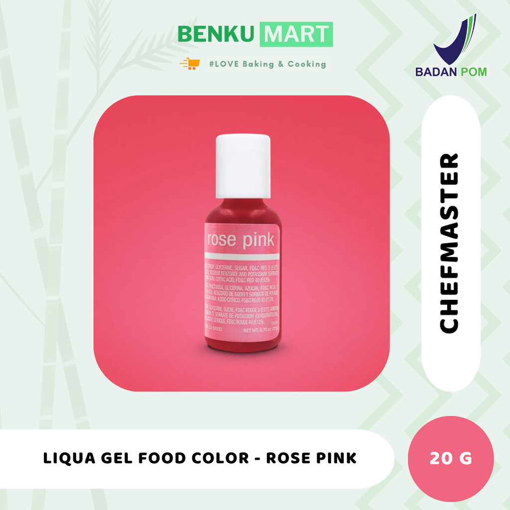 

Chefmaster ROSE PINK Liqua Gel Food Color 20 gr Pewarna Makanan
