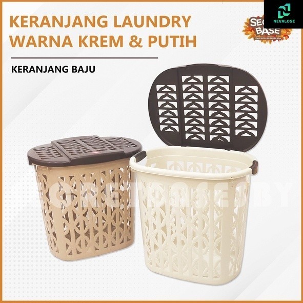 KERANJANG LAUNDRY - Keranjang Baju / Keranjang Pakaian Tutup Plastik Tinggi Serbaguna