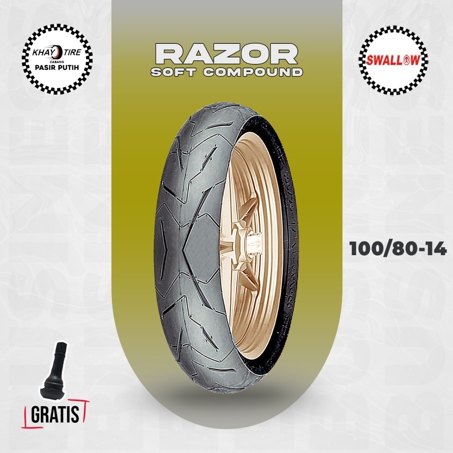Ban Tubles Motor Matic SOFT COMPOUND SWALLOW RAZOR 100/80 Ring 14