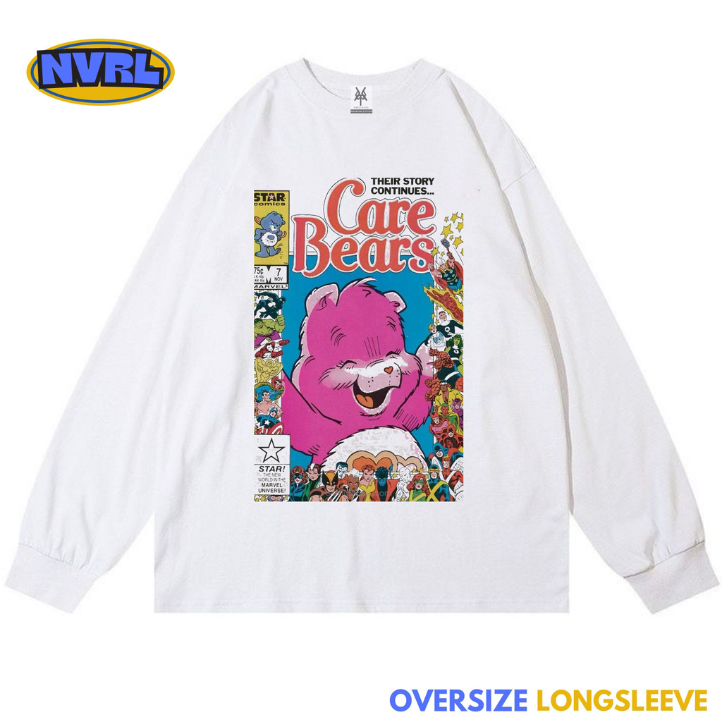 Kaos oversize longsleeve care bears continues vintage tee