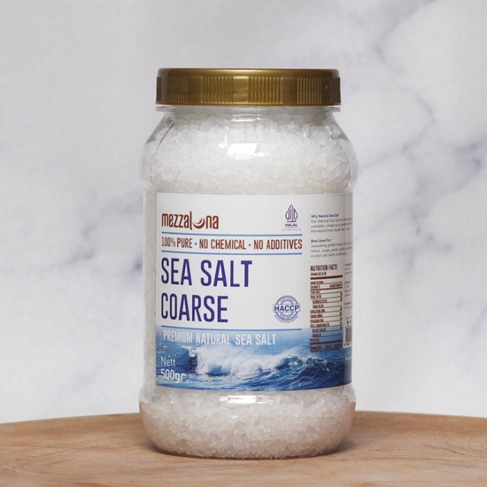 

Mezzaluna Sea Salt Coarse 500gr Garam Laut Natural Kasar Garam Krosok - Coarse / Kasar