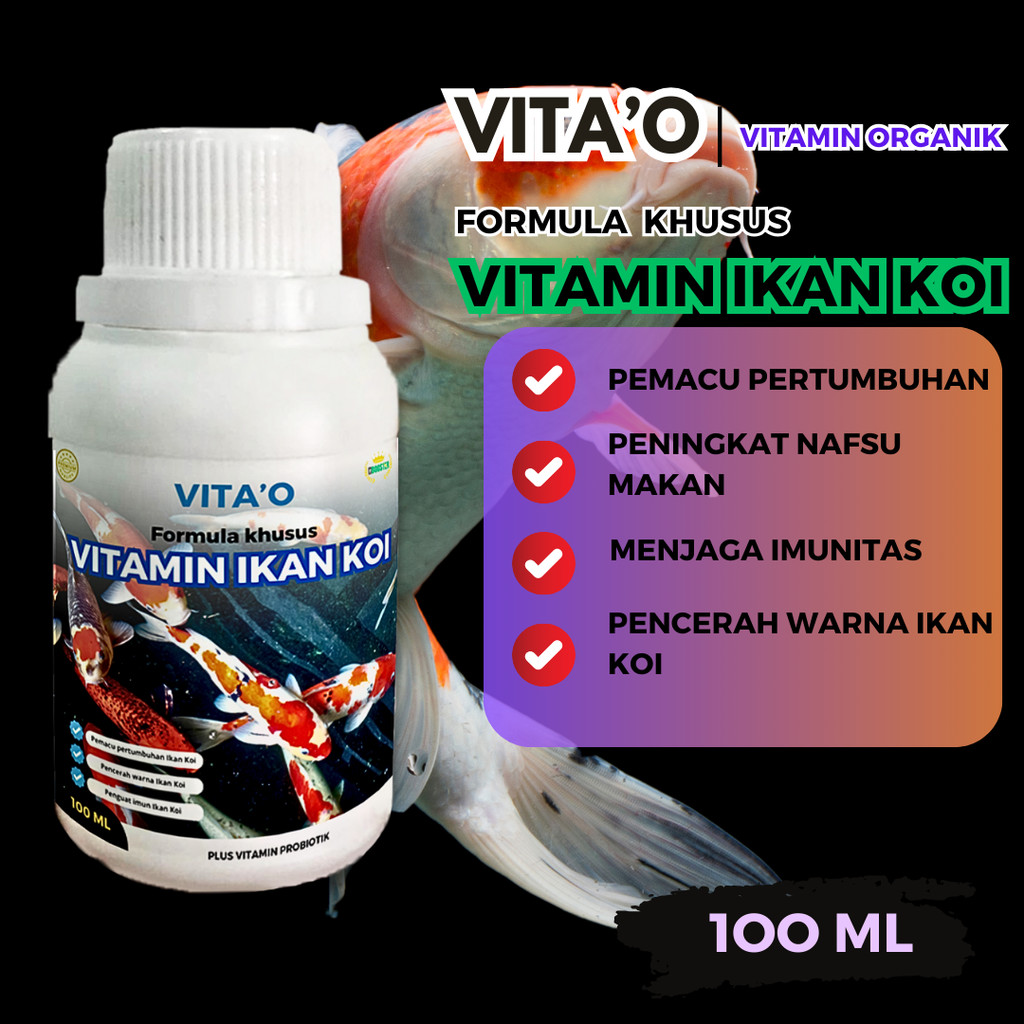 VITAMIN IKAN KOI 100 ML PEMACU PERTUMBUHAN IKAN KOI DAN PENINGKAT IMUNITAS IKAN KOI