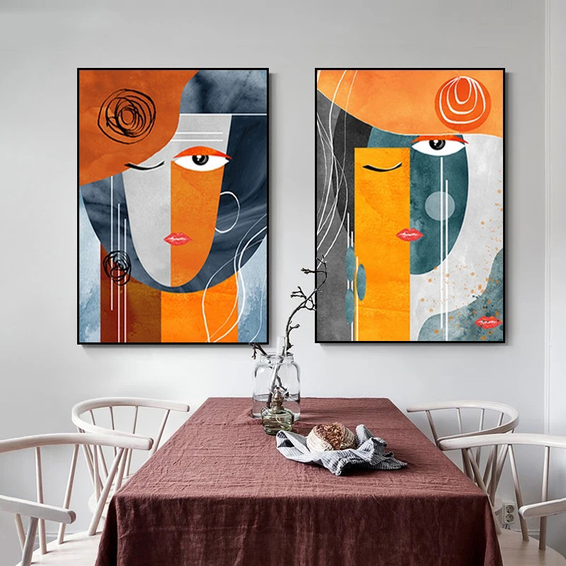

Modern Abstract Face Geometric Canvas Painting Nordic Posters and Prints Wall Pictures for Living Room Home Decoration Paintings