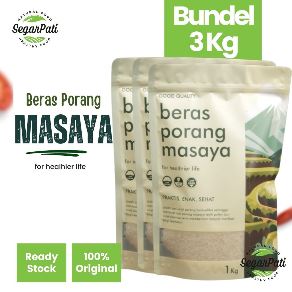 

PAKET BUNDLE 3 KG MASAYA BERAS PORANG - beras porang shirataki konjac diet health food