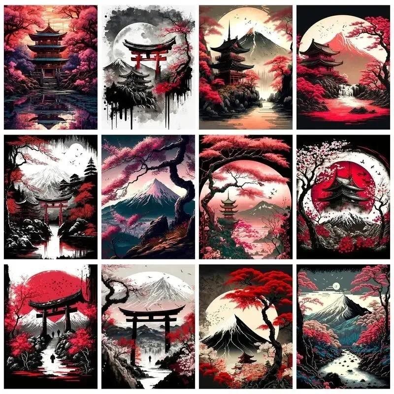 

131496 Painting By Numbers Kit With Frame Ink landscape Painting Paint Wall Art Painting Home Decor