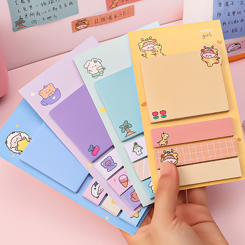 

80 Sheets Ins Cartoon Bear Sticky Notes Memo Pad Self-Stick Note Diary Stationary Scrapbook Students To-do record Sticky Pad