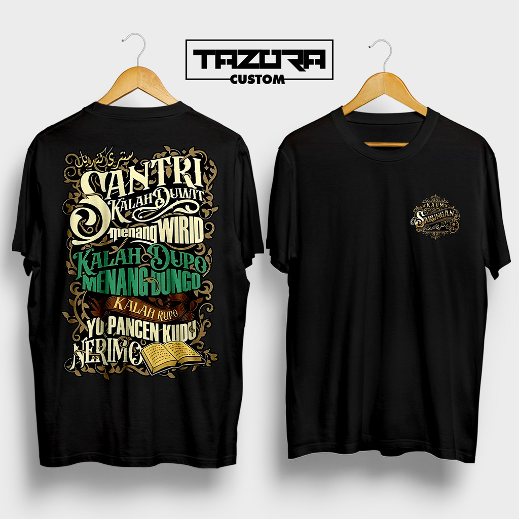KAOS SANTRI ISLAM  Anak Kobong / Anak Satri Salafi / Baju Dakwah Islami Muslim / Tshirt Distro Murah