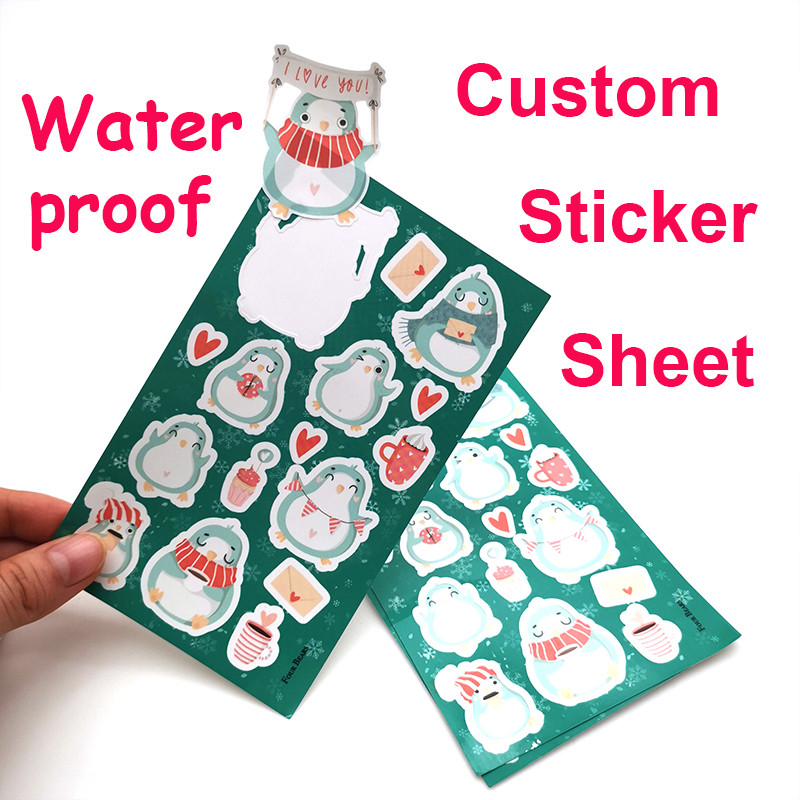 

Custom Sticker Sheets Print Kawaii Anime Kiss Cut Stickers Waterproof Vinyl Holographic Adhesive Label for DIY Notebook Laptop