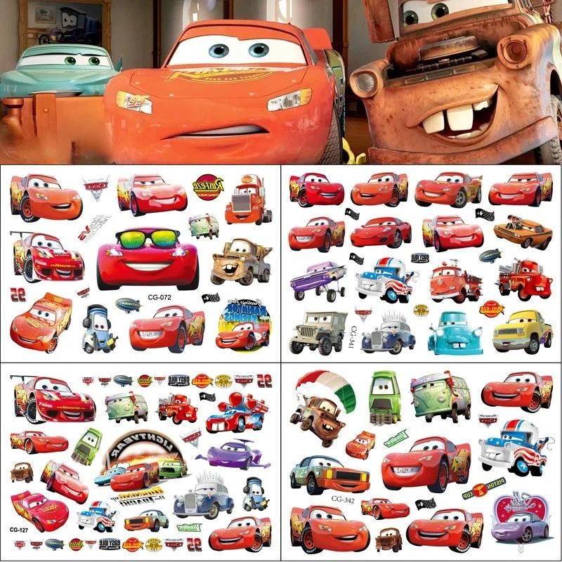 

Cars Tattoo Stickers Waterproof Cute Lightning Mcqueen Sticker Anime Birthday Party Supplies Decoration For Kids Women Men Gift
