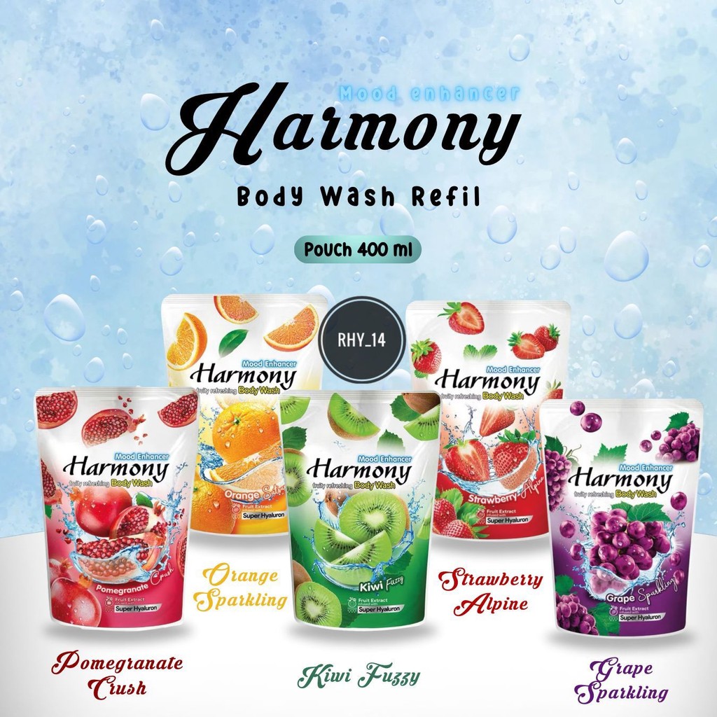 HARMONY & YUMEDA Sabun Mandi Cair Body Wash 400ml - Sabun Aroma Buah / Bunga