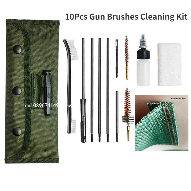 10PCS/Pack AR15 M16 M4 Gun Brushes Cleaning Kit Airsoft Pistol Cleanner 5.56mm .223 22LR .22 Tactica
