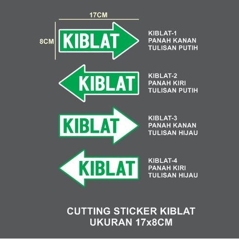 

Cutting Sticker KIBLAT 17x8CM untuk Plafon Papan Tembok DLL - KIBLAT-1 BAHAN HIGH QUALITY WATERPROOF TAHAN CUACA PANAS AWET HINGGA 5 TAHUN