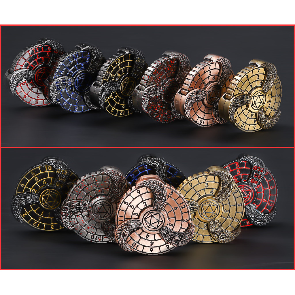 Fidget Spinner Dice, DnD Dice Set, DnD Metal Dice, Finger Tip Gyro Roulette Dice