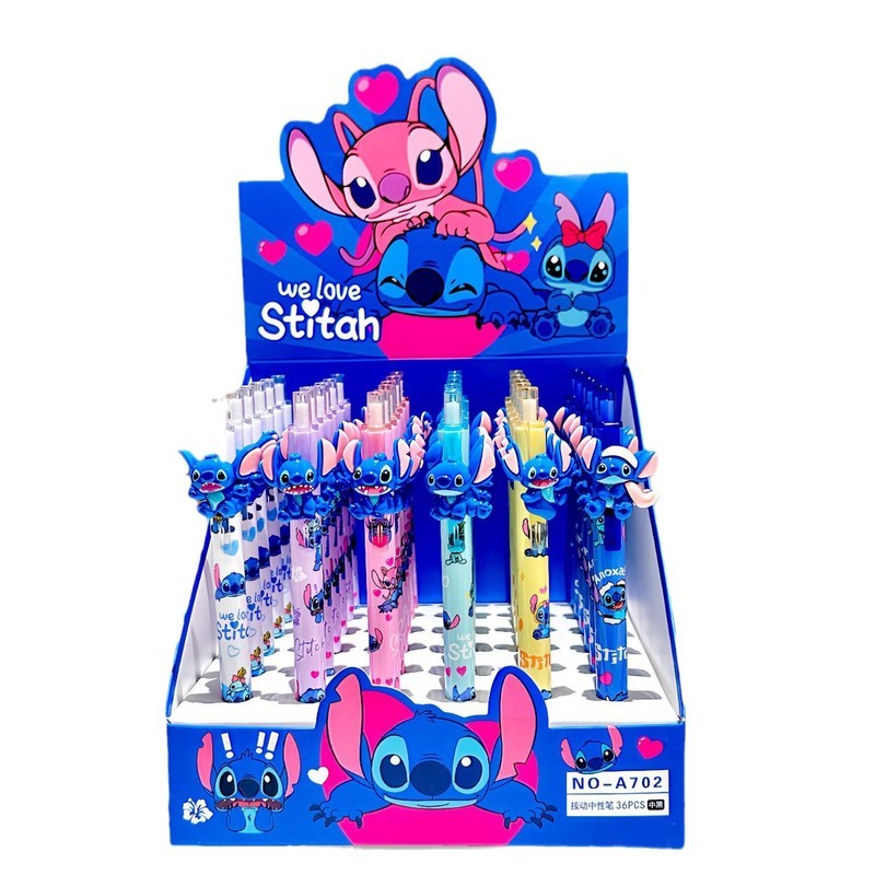 

Stitch Gel Pens 36pcs Disney Cartoon 0.5mm Black Stationery Cute Student New Signature Pen Writing Tool Student Office Gifts