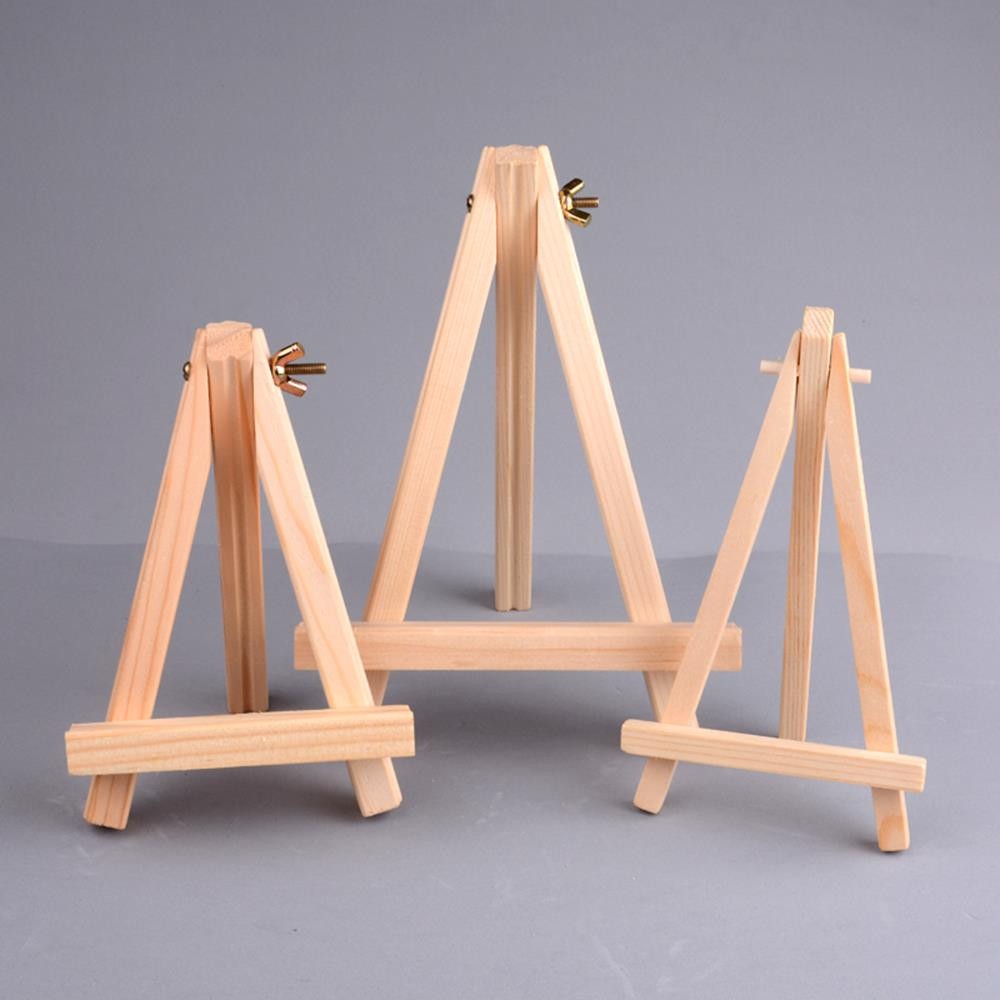 

1Pcs Natural Wood Mini Easel Frame Tripod Display Meeting Wedding Table Name Card Stand Display Holder Children Painting Craft