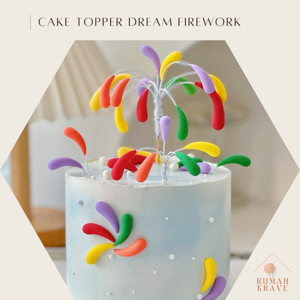 RUMAH KRAVE - Cake Topper Dream Firework Dekorasi Kue Kembang Api