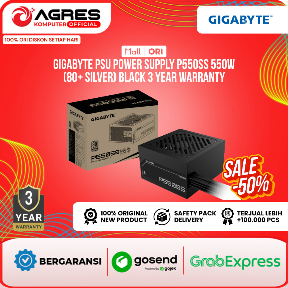 GIGABYTE PSU POWER SUPPLY P550SS 550W (80+ SILVER) BLACK 3Y